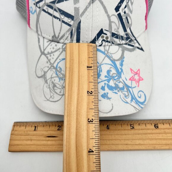 Dallas Cowboys Football NFL Star Mesh Strap Back Cap Hat Womens OS Pink White - Picture 8 of 9